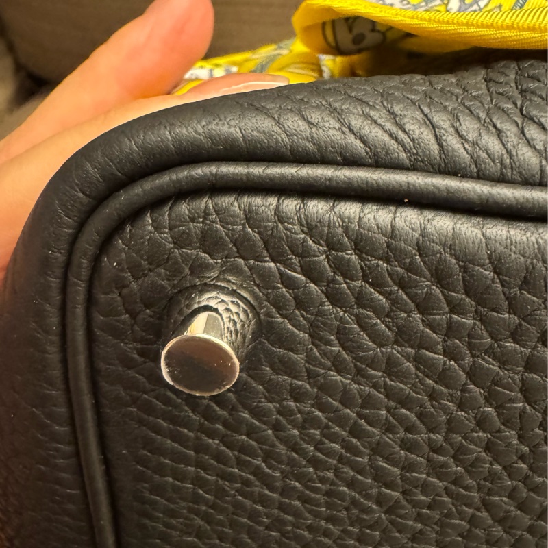 HERMES Picotin18 黑銀 stamp Y正品絲帶贈送-3