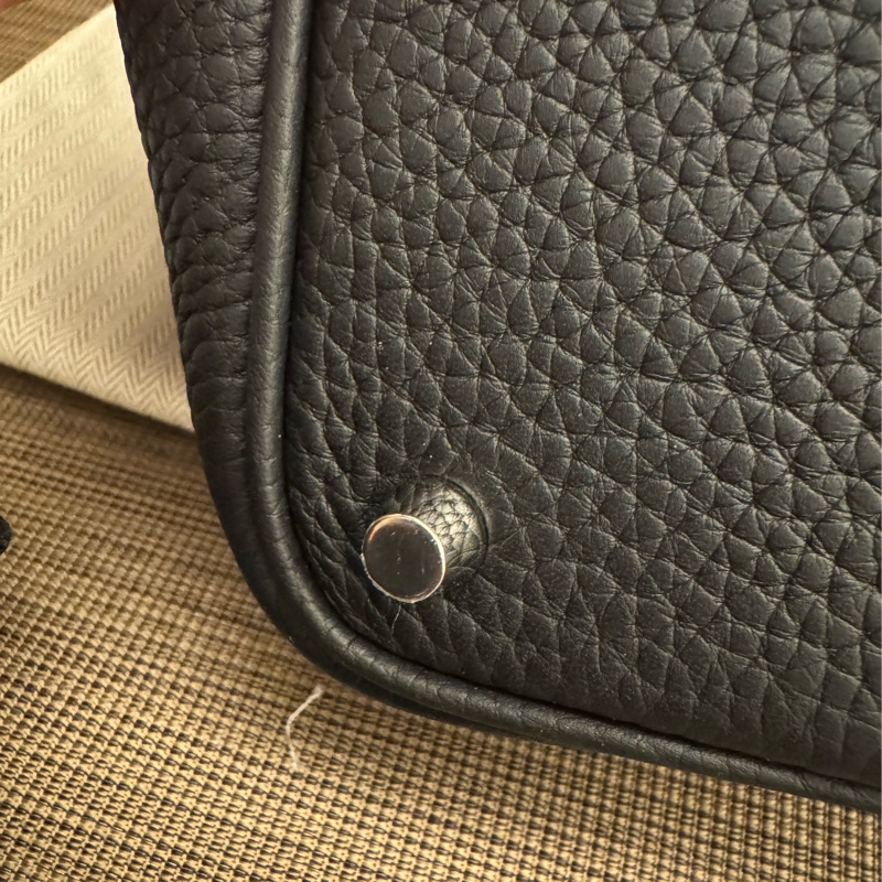 HERMES Picotin18 黑銀 stamp Y正品絲帶贈送-5