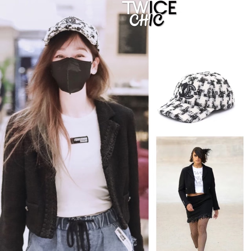 CHANEL 毛呢千鳥格經典Tweed 棒球帽鴨舌帽M🖤-3