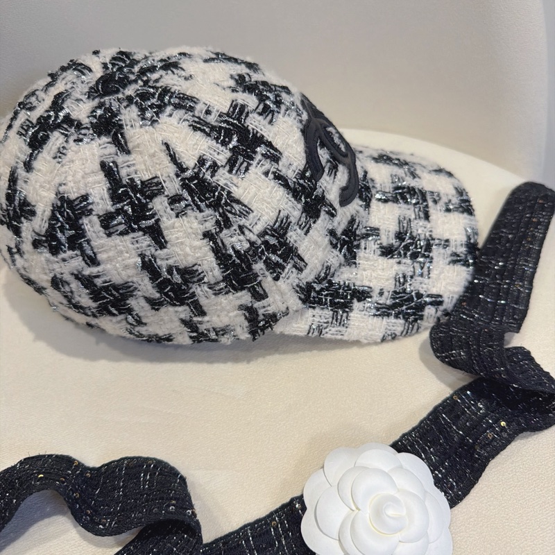 CHANEL 毛呢千鳥格經典Tweed 棒球帽鴨舌帽M🖤-10