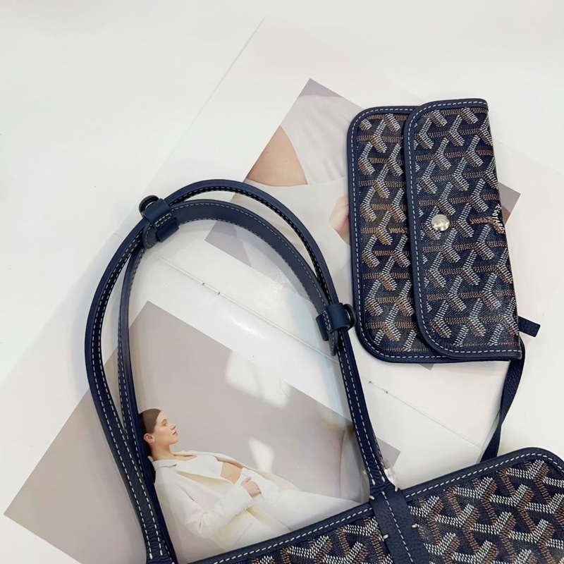 ✨Goyard 海軍藍拉鍊手提包 空間大 時尚好背💙-6