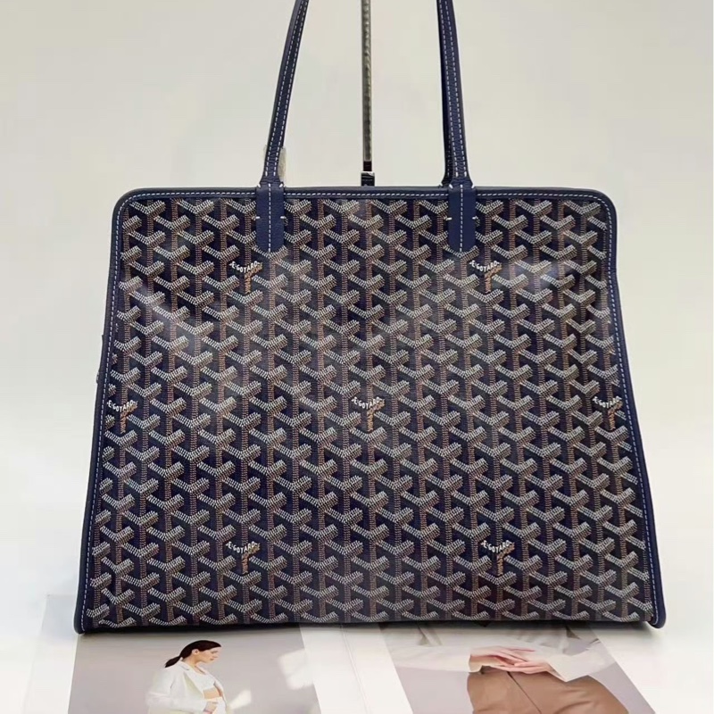✨Goyard 海軍藍拉鍊手提包 空間大 時尚好背💙-7