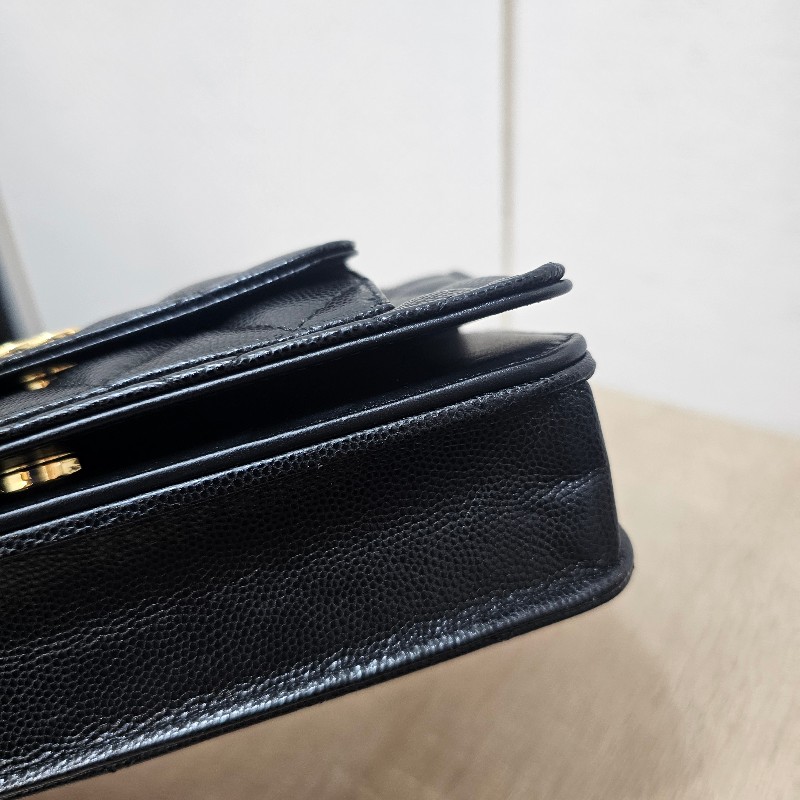 [新款甜價出❣️] Chanel黑荔枝金釦皮前口袋肩斜背Woc-6