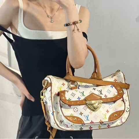 ✨🤍 LV 村上隆白三彩大號手提包 已絕版 專櫃近十萬購入