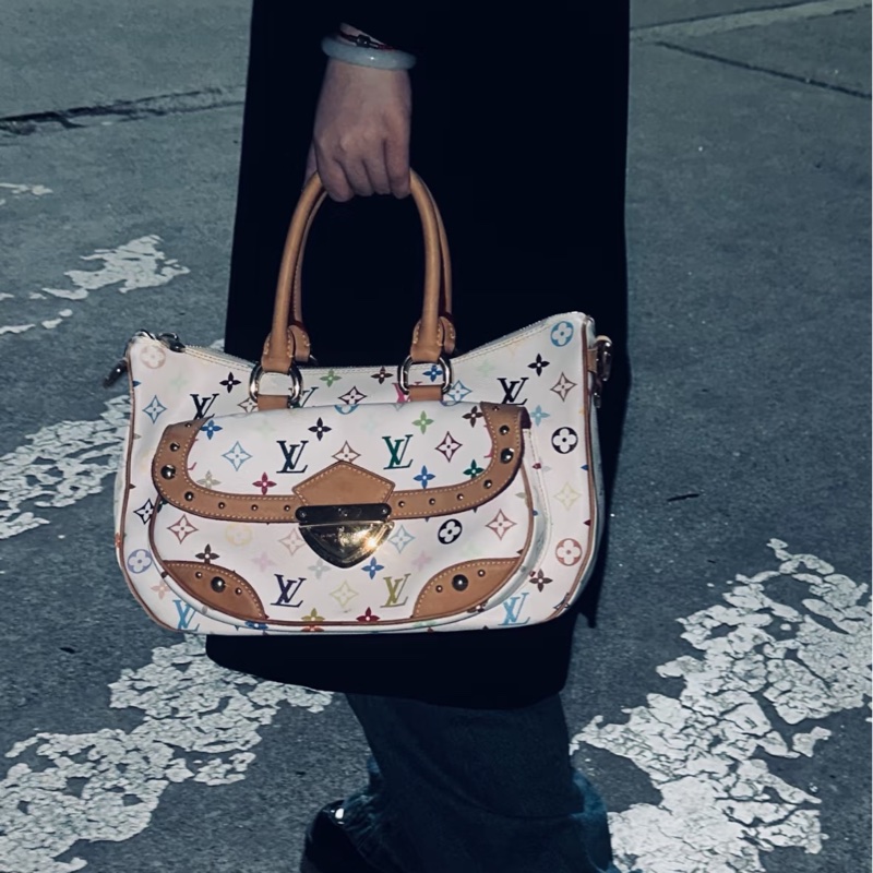 ✨🤍 LV 村上隆白三彩大號手提包 已絕版 專櫃近十萬購入-1