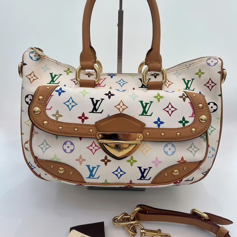 ✨🤍 LV 村上隆白三彩大號手提包 已絕版 專櫃近十萬購入-2