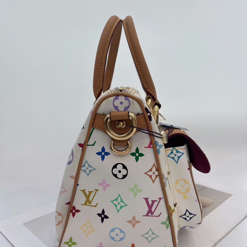 ✨🤍 LV 村上隆白三彩大號手提包 已絕版 專櫃近十萬購入-5