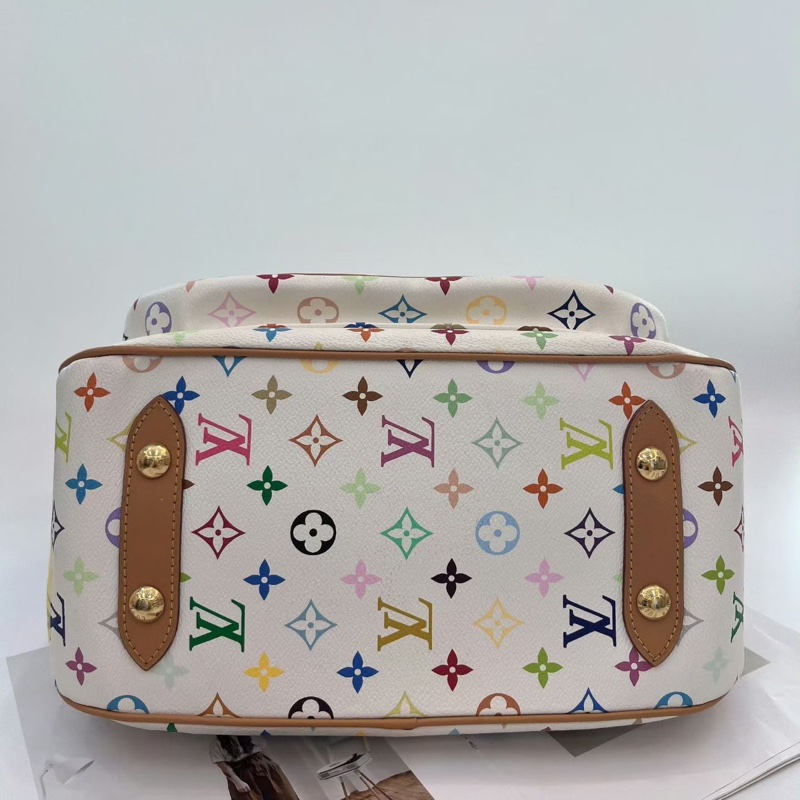 ✨🤍 LV 村上隆白三彩大號手提包 已絕版 專櫃近十萬購入-6