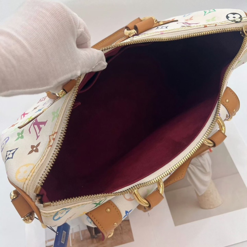 ✨🤍 LV 村上隆白三彩大號手提包 已絕版 專櫃近十萬購入-7