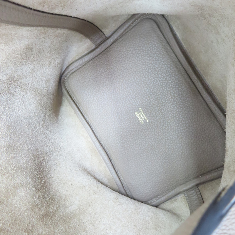 威馬犬灰 Taurillon牛皮 Picotin Lock 18 手提包 U刻 金釦【HERMES 愛馬仕】-4