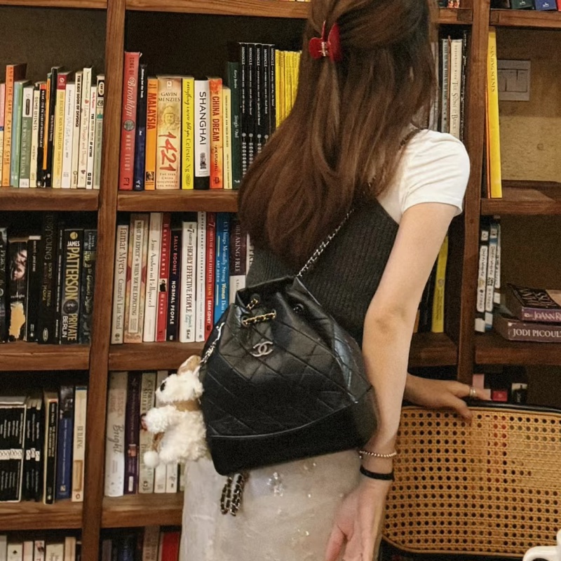 ✨Chanel 絕美 黑色流浪背包 小號 98新🖤 趙露思同款-7