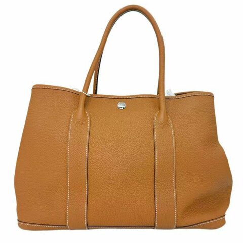 ［2352］Hermès 愛馬仕 GARDEN PARTY36（棕色）銀扣 TOGO皮