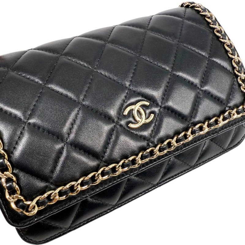 [2310] 香奈兒Chanel Woc  黑金(牛皮) 中號-5