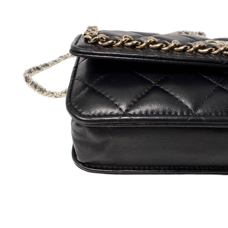 [2310] 香奈兒Chanel Woc  黑金(牛皮) 中號-6