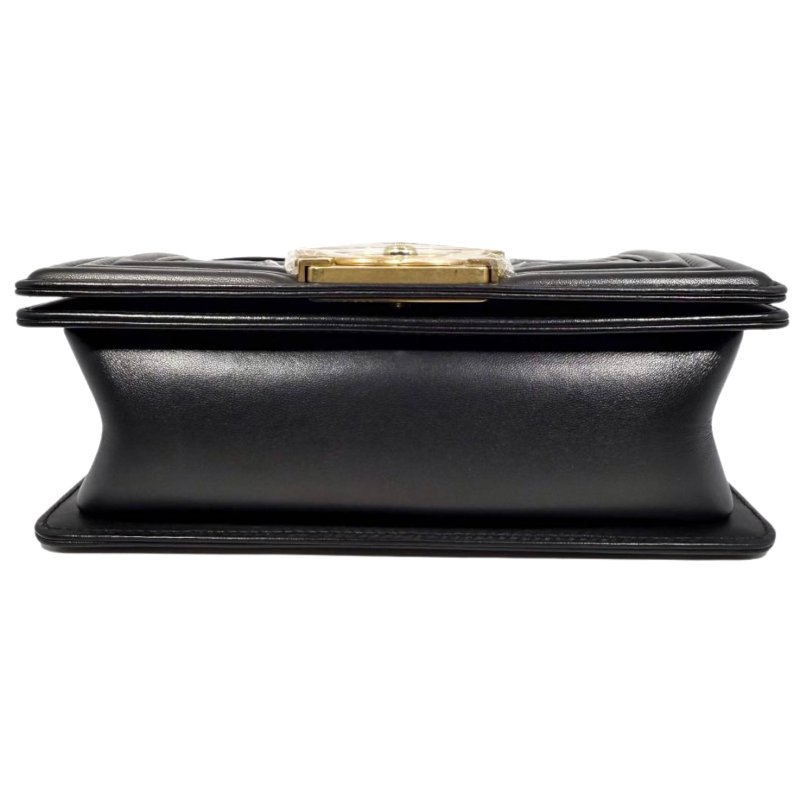 ［2440］ 香奈兒 Chanel Leboy  黑金(羊皮) 小號-4