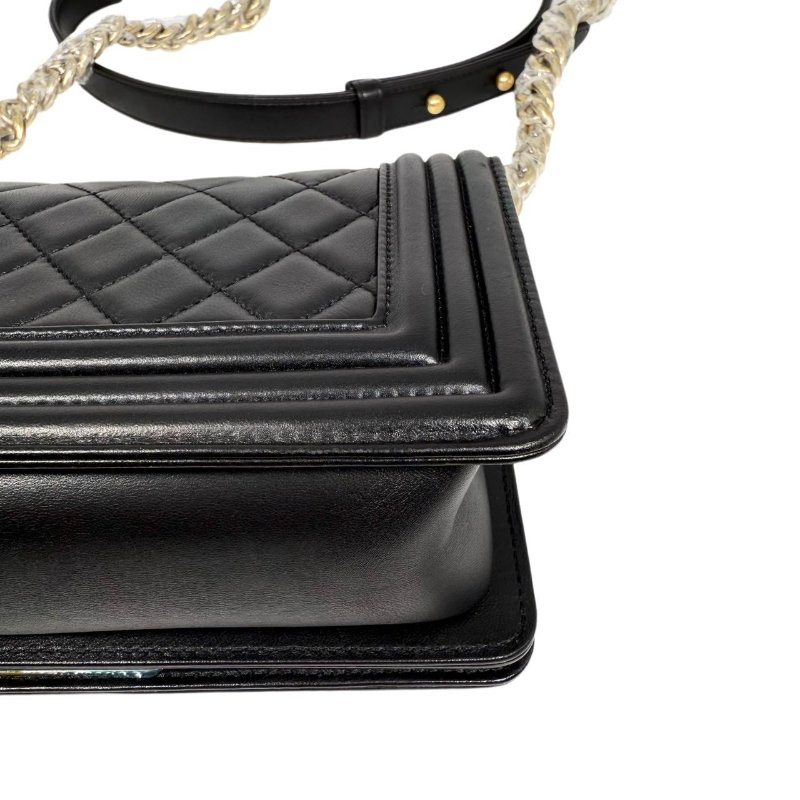 ［2440］ 香奈兒 Chanel Leboy  黑金(羊皮) 小號-10