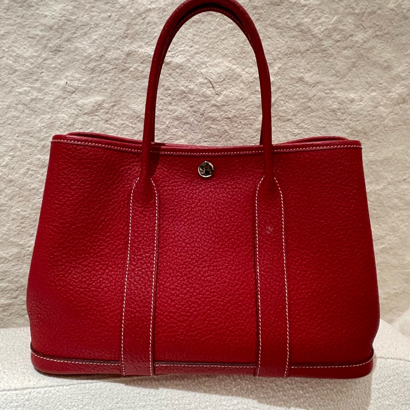 Hermès Garden Party 30 紅色花園包-2
