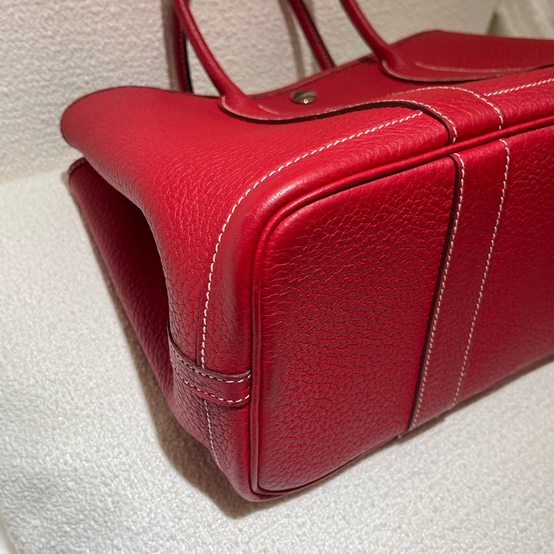 Hermès Garden Party 30 紅色花園包-5