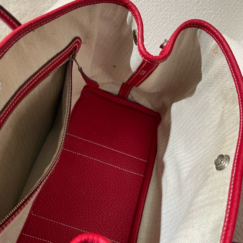 Hermès Garden Party 30 紅色花園包-11