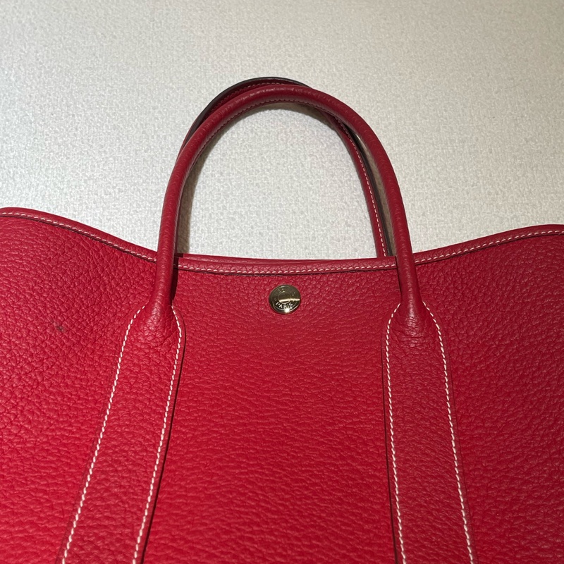 Hermès Garden Party 30 紅色花園包-13