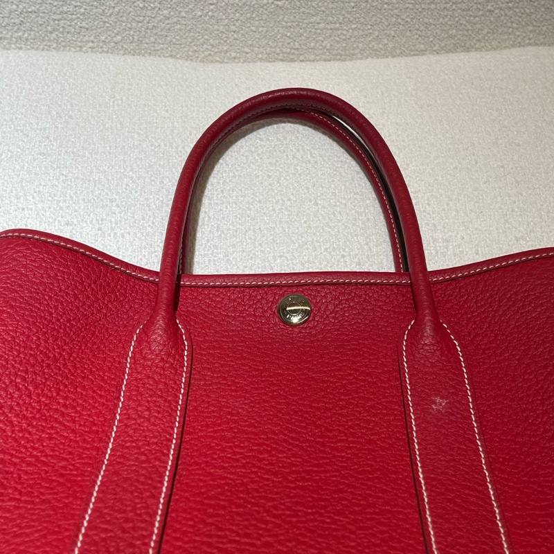 Hermès Garden Party 30 紅色花園包-14