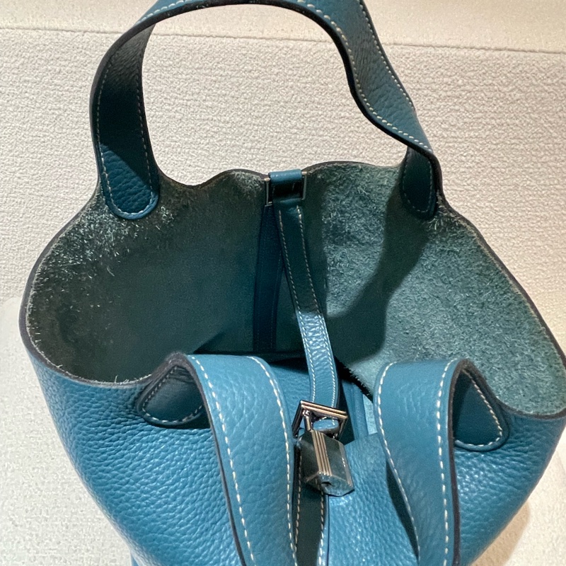 愛馬仕 Hermès Picotin Lock 18 藍色菜籃子-11