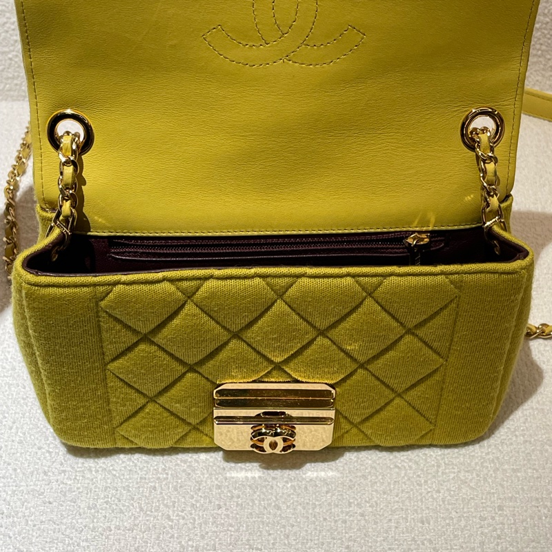 Chanel Mini Flap Bag 檸檬黃 肩背斜背兩用包-7