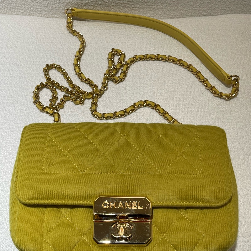 Chanel Mini Flap Bag 檸檬黃 肩背斜背兩用包-8