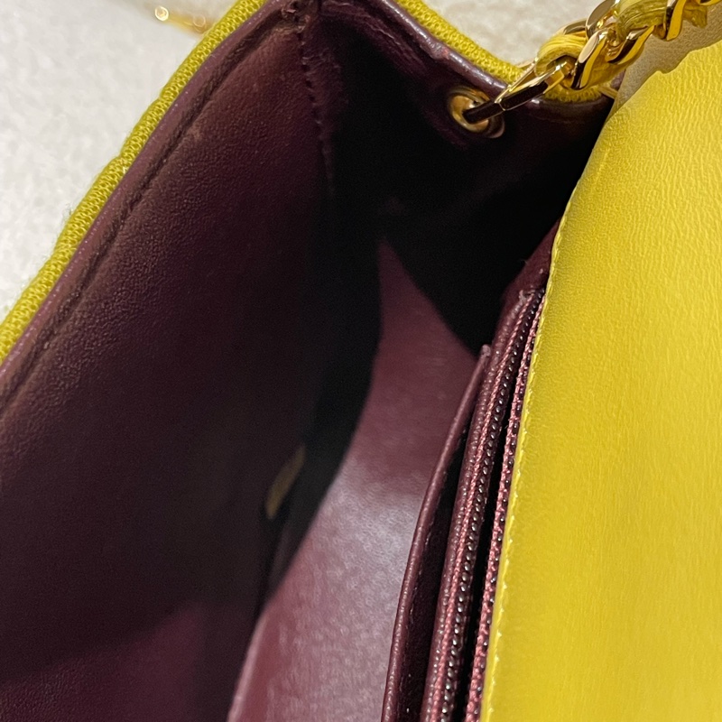 Chanel Mini Flap Bag 檸檬黃 肩背斜背兩用包-10