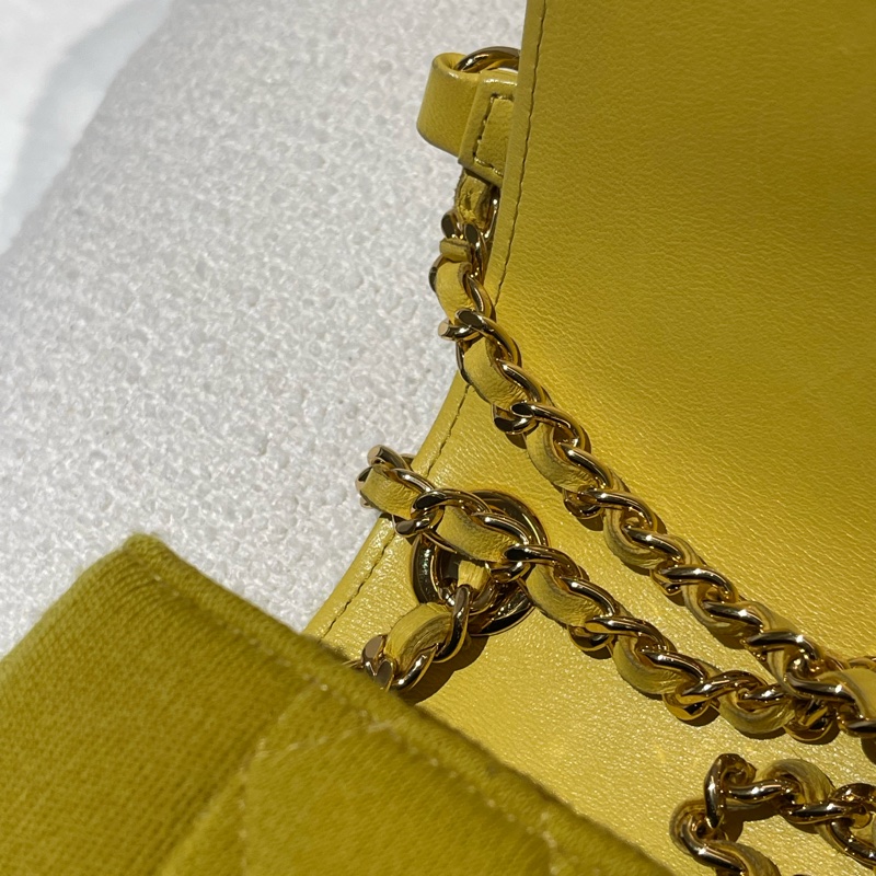 Chanel Mini Flap Bag 檸檬黃 肩背斜背兩用包-12