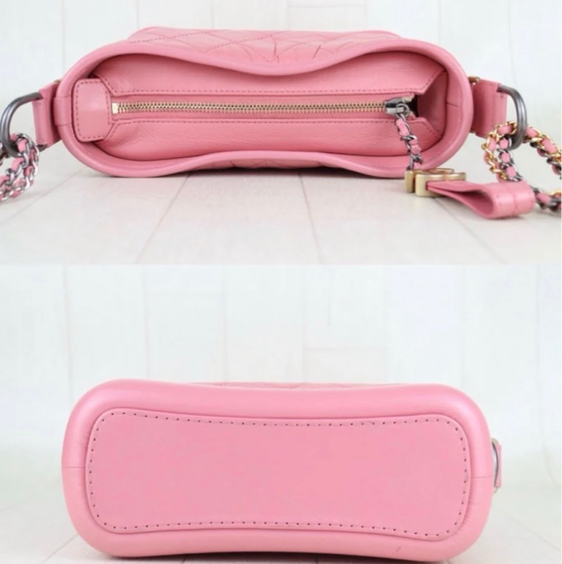 「JL精品代購」98新 Chanel 香奈兒粉流浪包-3