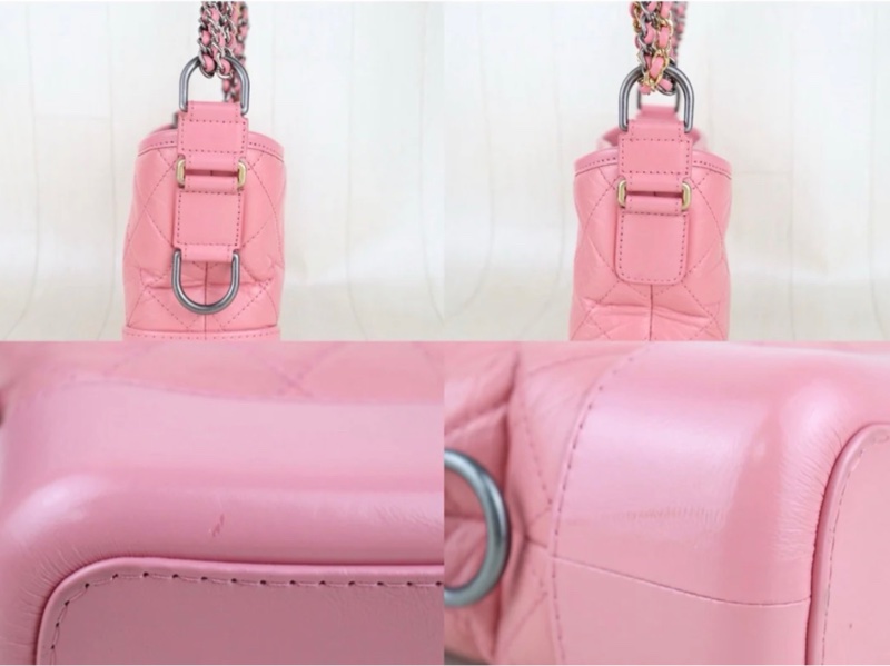 「JL精品代購」98新 Chanel 香奈兒粉流浪包-5