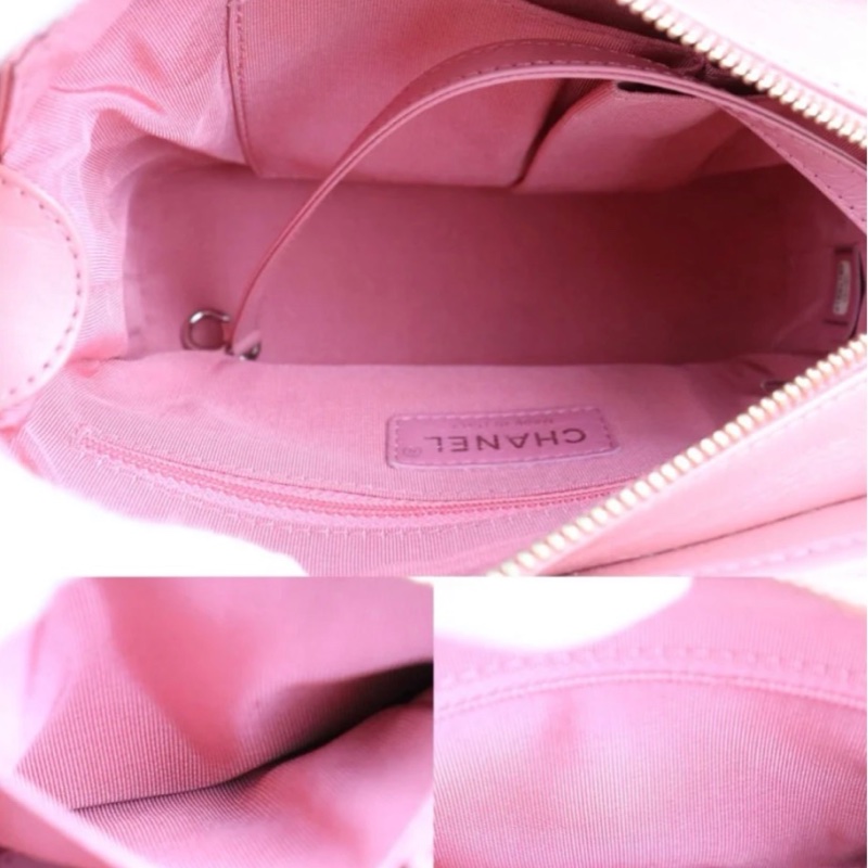 「JL精品代購」98新 Chanel 香奈兒粉流浪包-8
