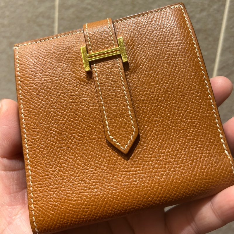 HERMES Vintage 雙面H扣短夾 (極稀少)🥰母錢包 發財賺大錢-0