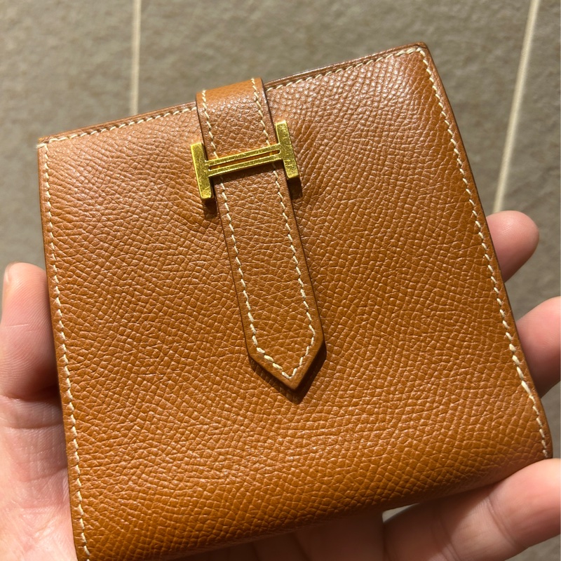 HERMES Vintage 雙面H扣短夾 (極稀少)🥰母錢包 發財賺大錢-5