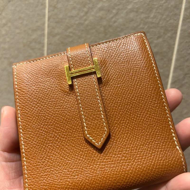 HERMES Vintage 雙面H扣短夾 (極稀少)🥰母錢包 發財賺大錢-10