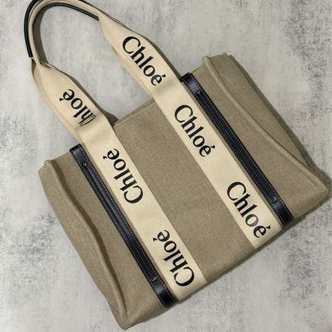 CHLOE WOODY tote中款帆布包