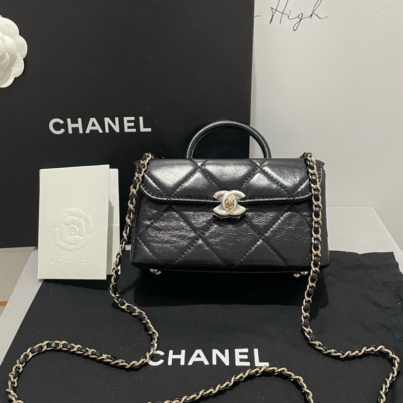 ✨Chanel 黑金油蠟皮 醫生包 盒子包 99新 晶片款🤍-2