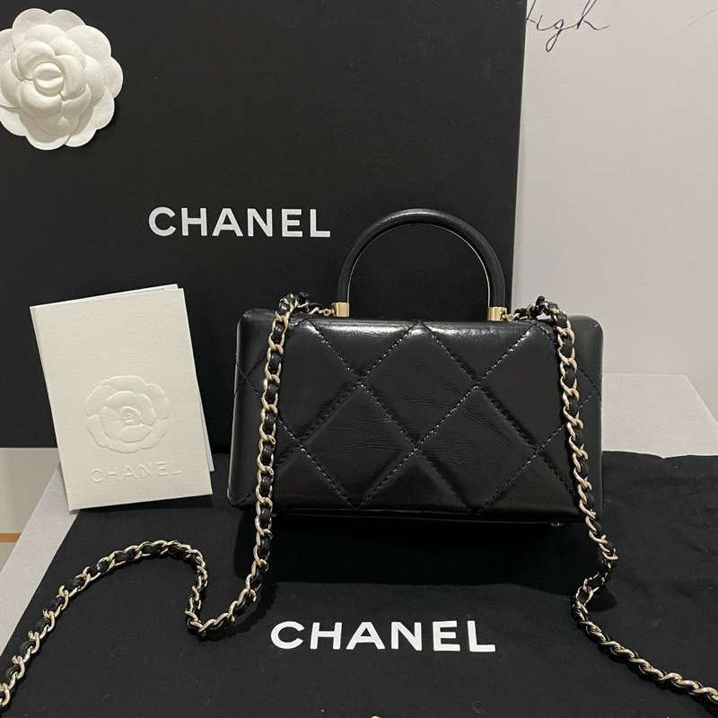 ✨Chanel 黑金油蠟皮 醫生包 盒子包 99新 晶片款🤍-3