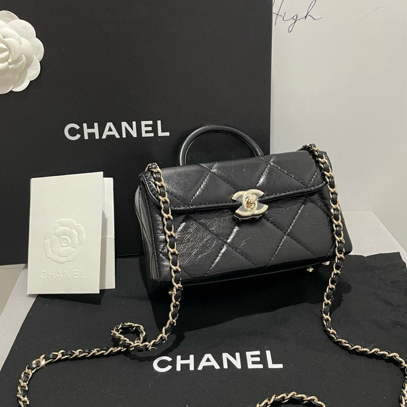 ✨Chanel 黑金油蠟皮 醫生包 盒子包 99新 晶片款🤍-4
