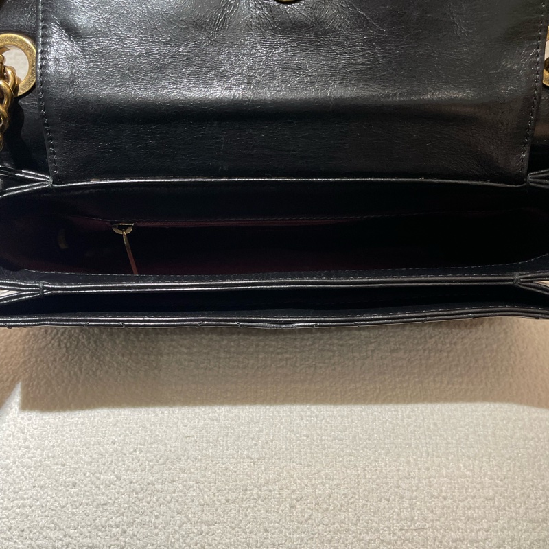 香奈兒 Chanel 黑金孟買小牛皮菱格紋翻蓋包-13