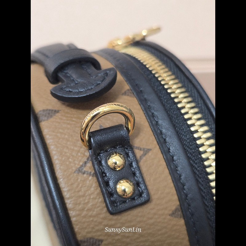 LV M68276 原花拼色圓餅包 手提包 肩背包 斜背包 腰包-12