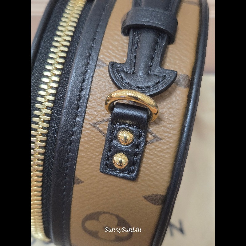 LV M68276 原花拼色圓餅包 手提包 肩背包 斜背包 腰包-13