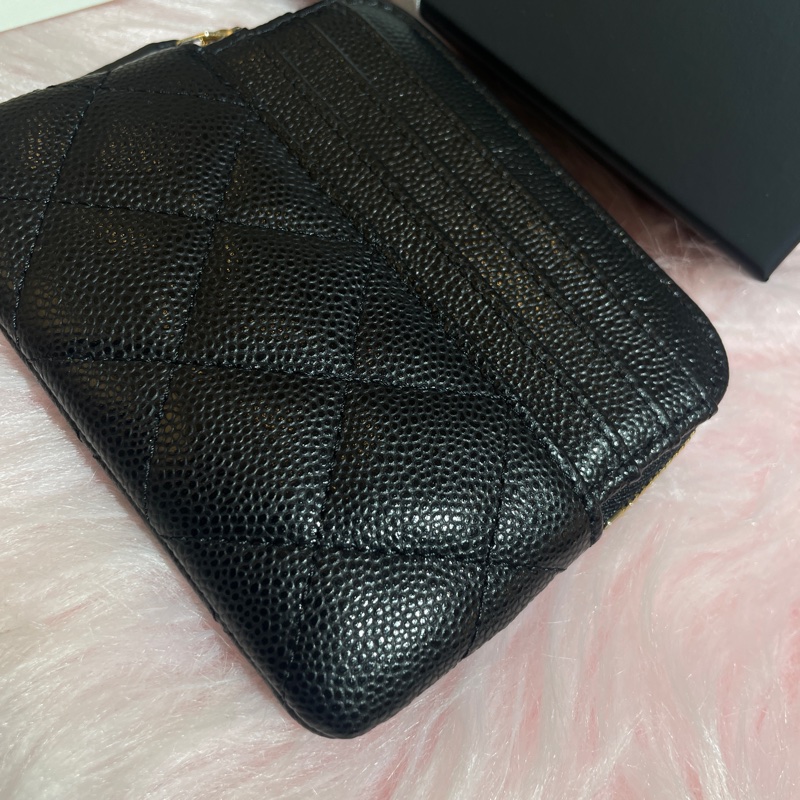 CHANEL黑金小牛皮吐司零錢包-2