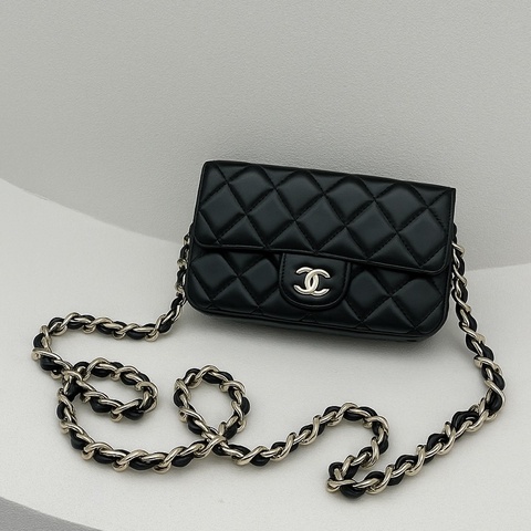 ✨Chanel 黑金羊皮woc 粗細鏈二合一 98新 有保卡🤍