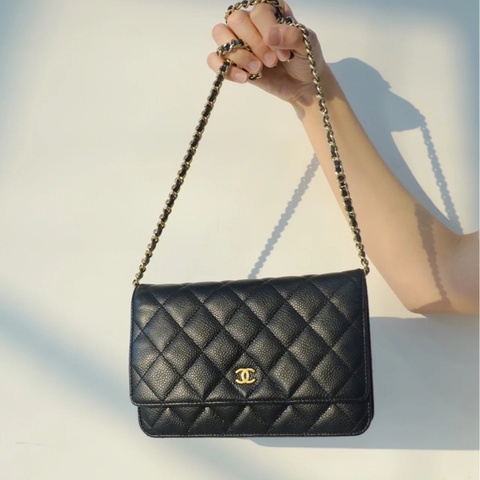 ✨Chanel 黑金荔枝紋woc 發財包