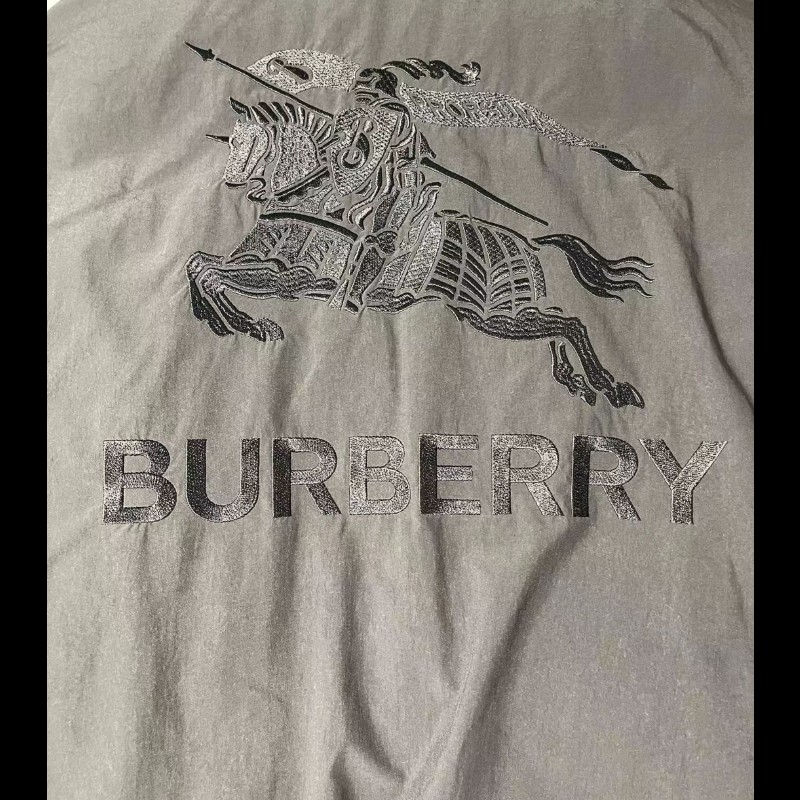 Burberry 黑色鵝絨外套 冬季厚外衣-2