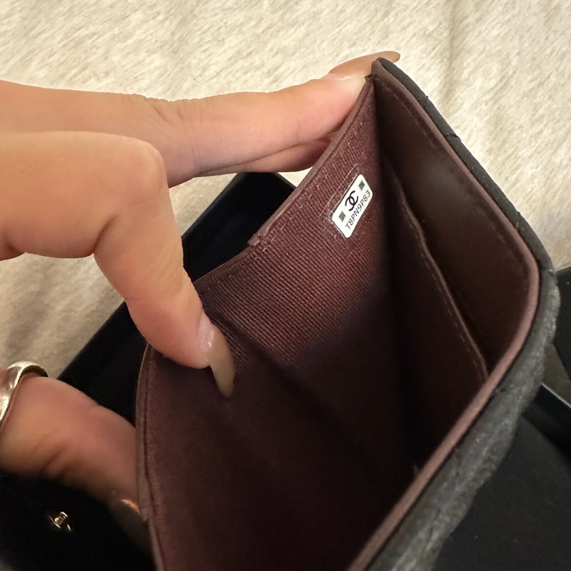 ｜閒置品｜Chanel 荔枝牛皮 三折皮夾 短夾 淡金色-2