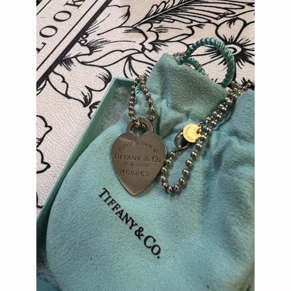|二手|真品 正品 日本購入 超有份量 Tiffany s925純銀珠鏈 愛心項鍊-0