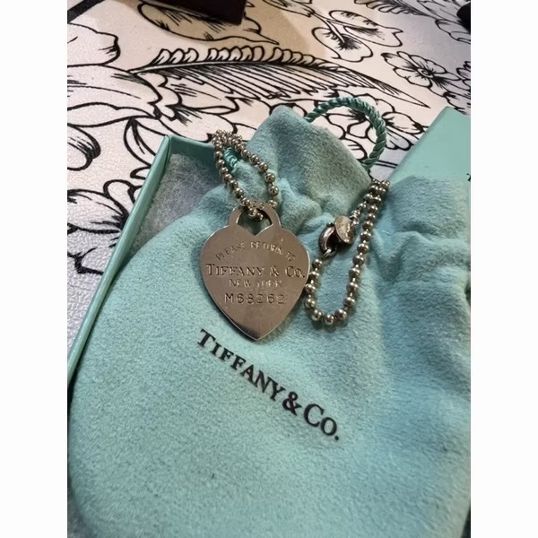 |二手|真品 正品 日本購入 超有份量 Tiffany s925純銀珠鏈 愛心項鍊-2